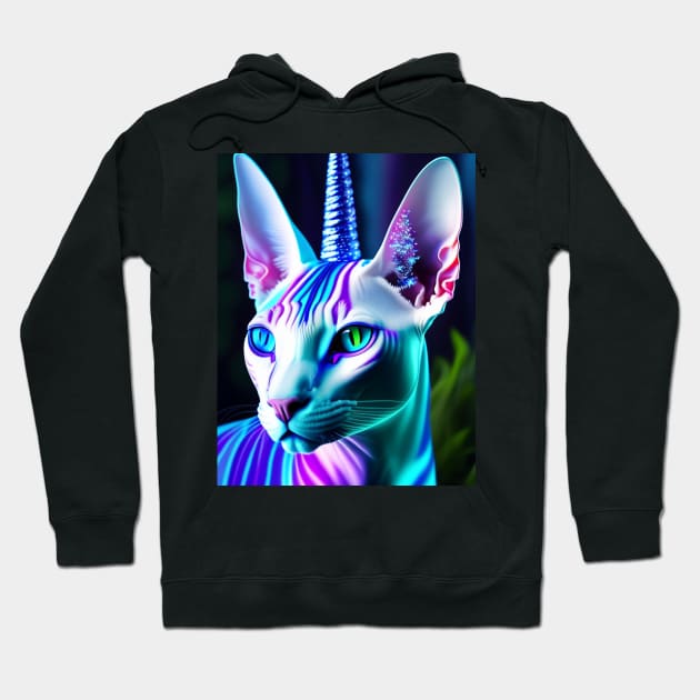 Glowing Unicorn Hybrid Sphynx Hoodie by Enchanted Reverie